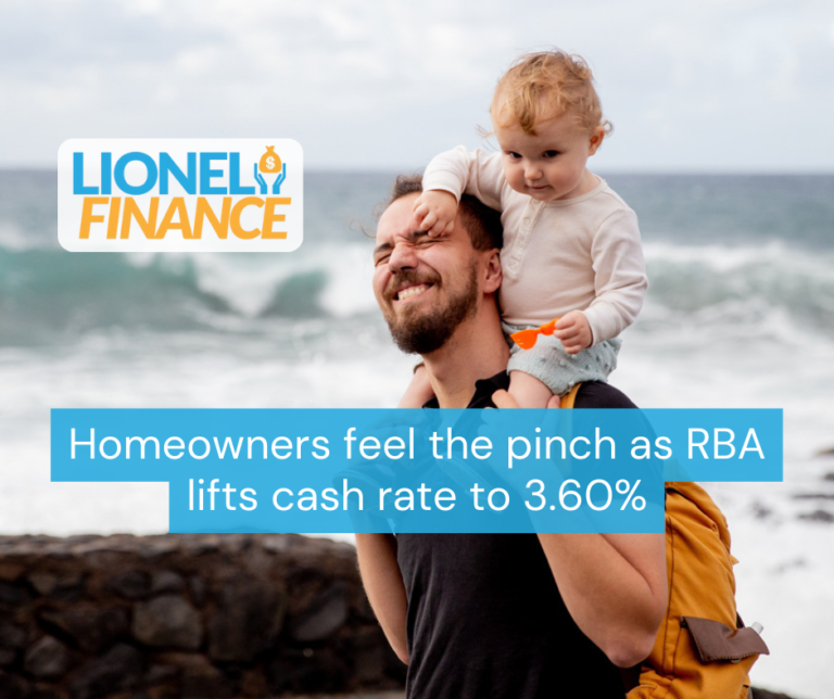 Homeowners feel the pinch as RBA lifts cash rate to 3.60%