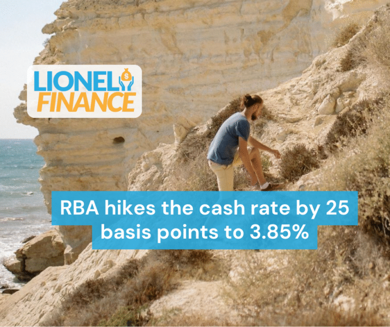 RBA hikes the cash rate by 25 basis points to 3.85%