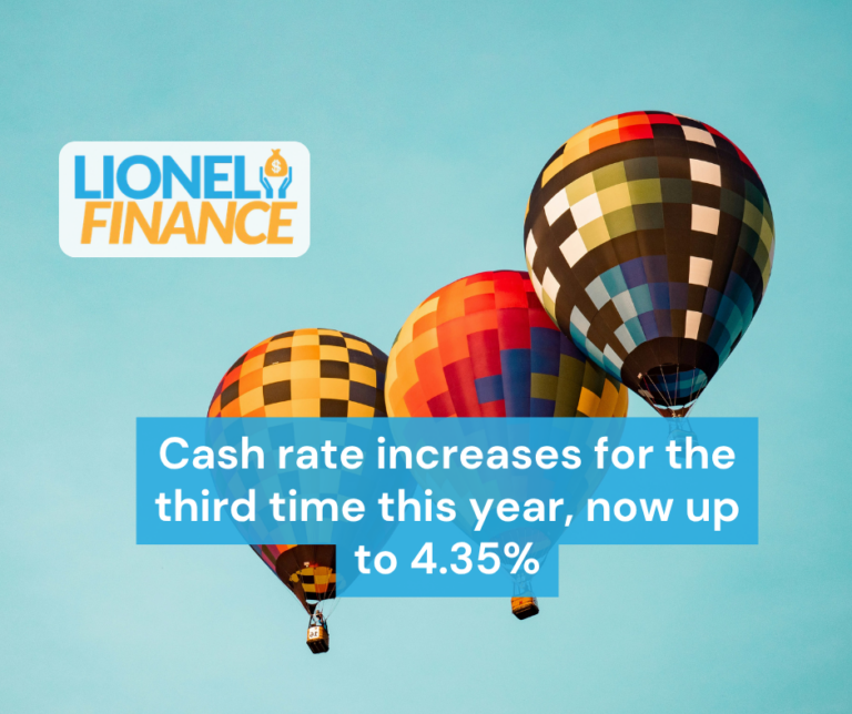 Cash rate increases for the third time this year, now up to 4.35%