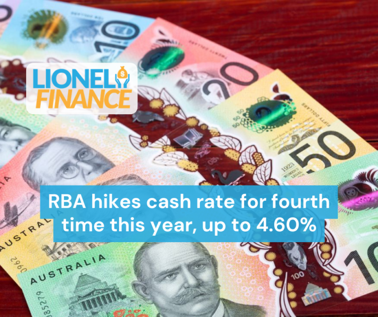 RBA hikes cash rate for fourth time this year, up to 4.60%